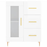 vidaXL Dressoir 69,5x34x90 cm bewerkt hout hoogglans wit