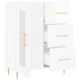 vidaXL Dressoir 69,5x34x90 cm bewerkt hout hoogglans wit