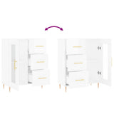vidaXL Dressoir 69,5x34x90 cm bewerkt hout hoogglans wit