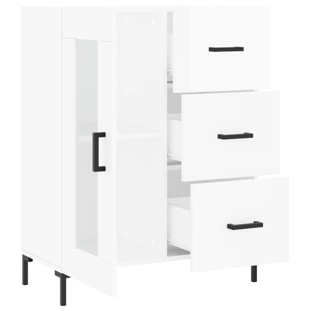 vidaXL Dressoir 69,5x34x90 cm bewerkt hout wit