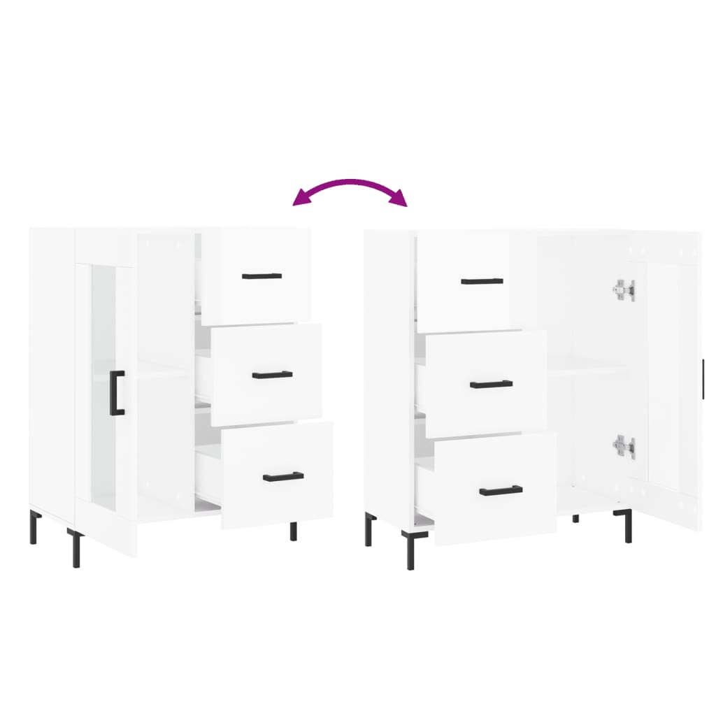 vidaXL Dressoir 69,5x34x90 cm bewerkt hout wit