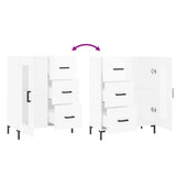 vidaXL Dressoir 69,5x34x90 cm bewerkt hout wit
