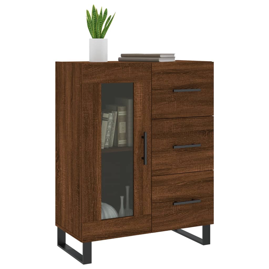 vidaXL Dressoir 69,5x34x90 cm bewerkt hout hoogglans wit