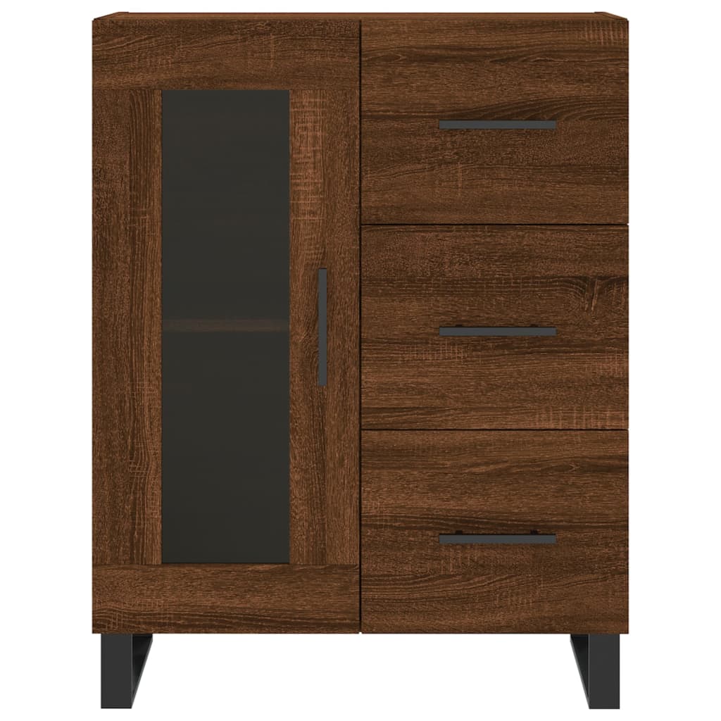 vidaXL Dressoir 69,5x34x90 cm bewerkt hout hoogglans wit