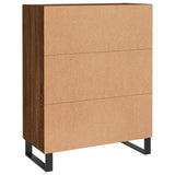vidaXL Dressoir 69,5x34x90 cm bewerkt hout hoogglans wit
