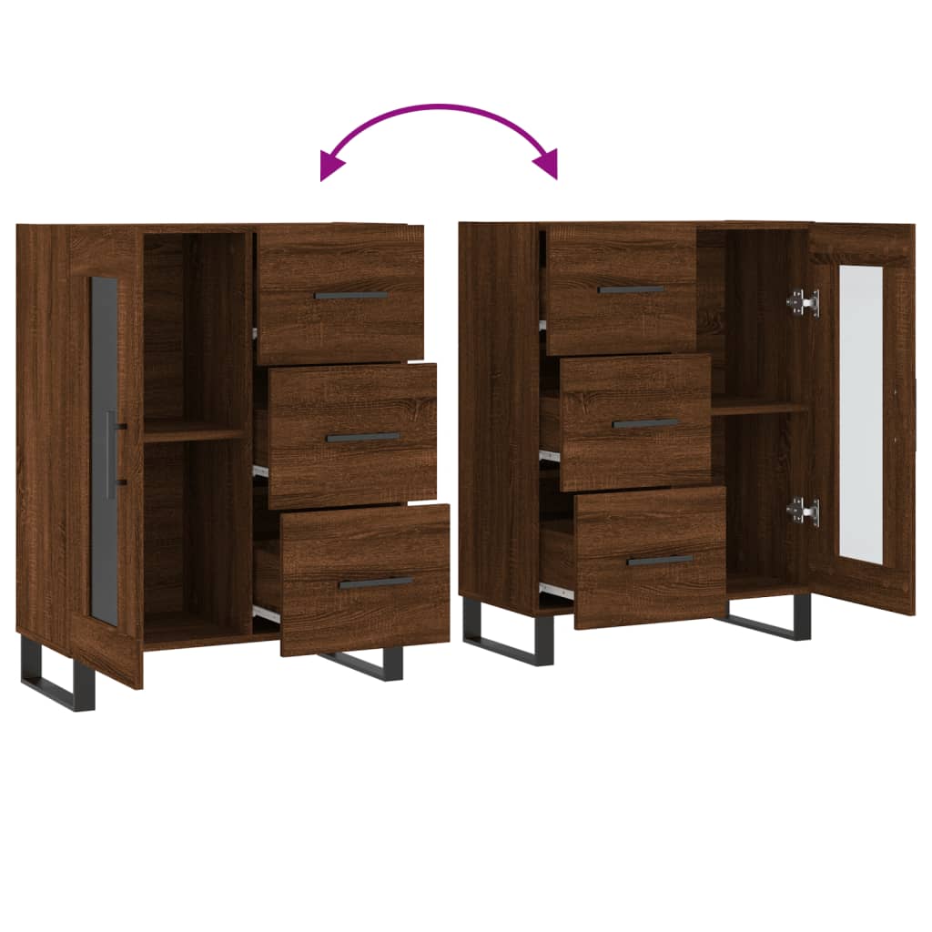 vidaXL Dressoir 69,5x34x90 cm bewerkt hout hoogglans wit