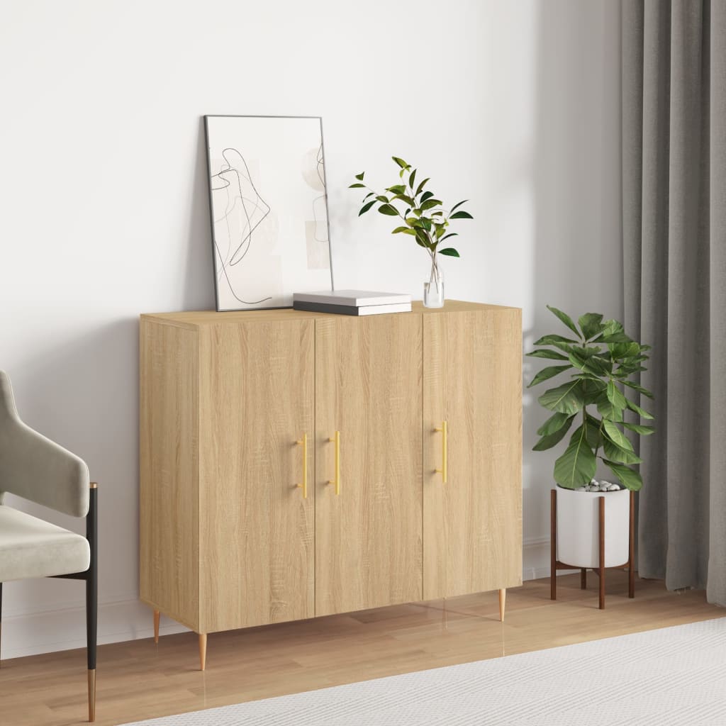 vidaXL Dressoir 90x34x80 cm bewerkt hout wit