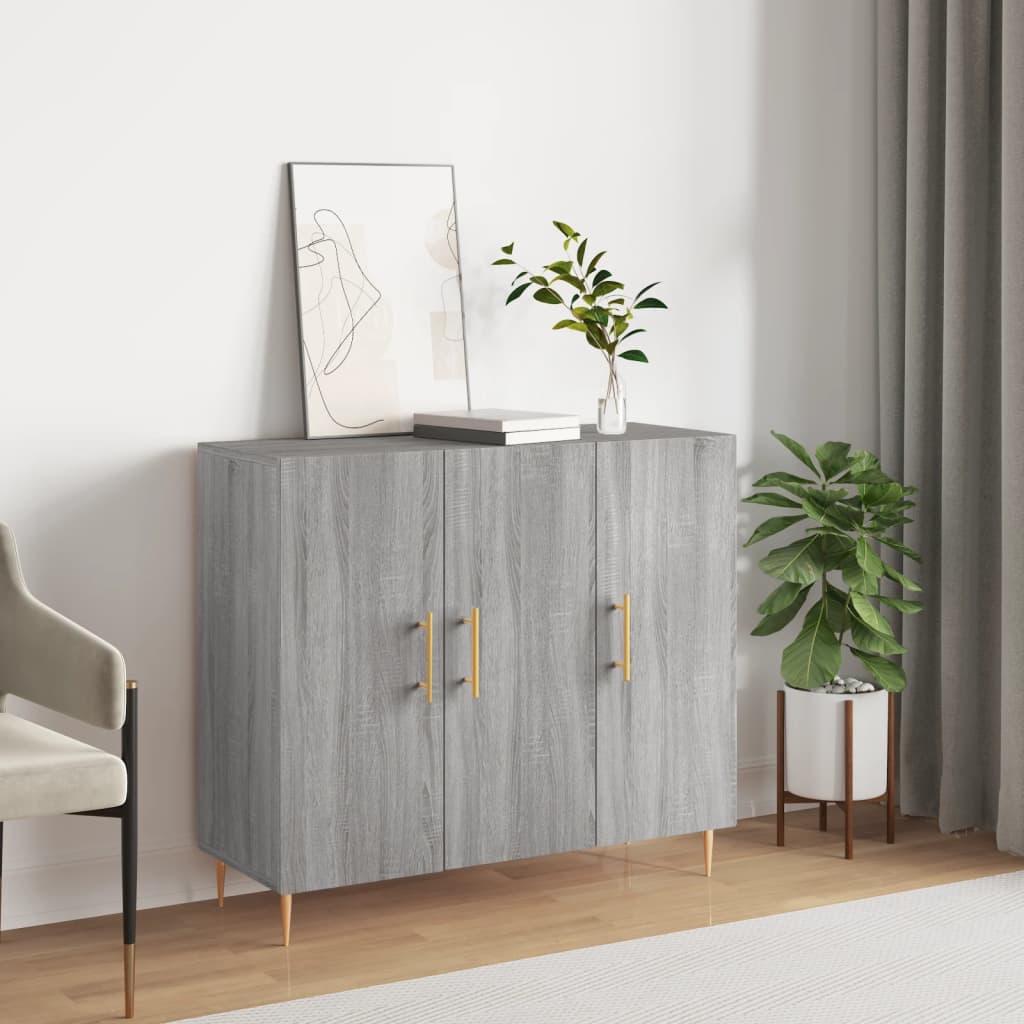 vidaXL Dressoir 90x34x80 cm bewerkt hout wit