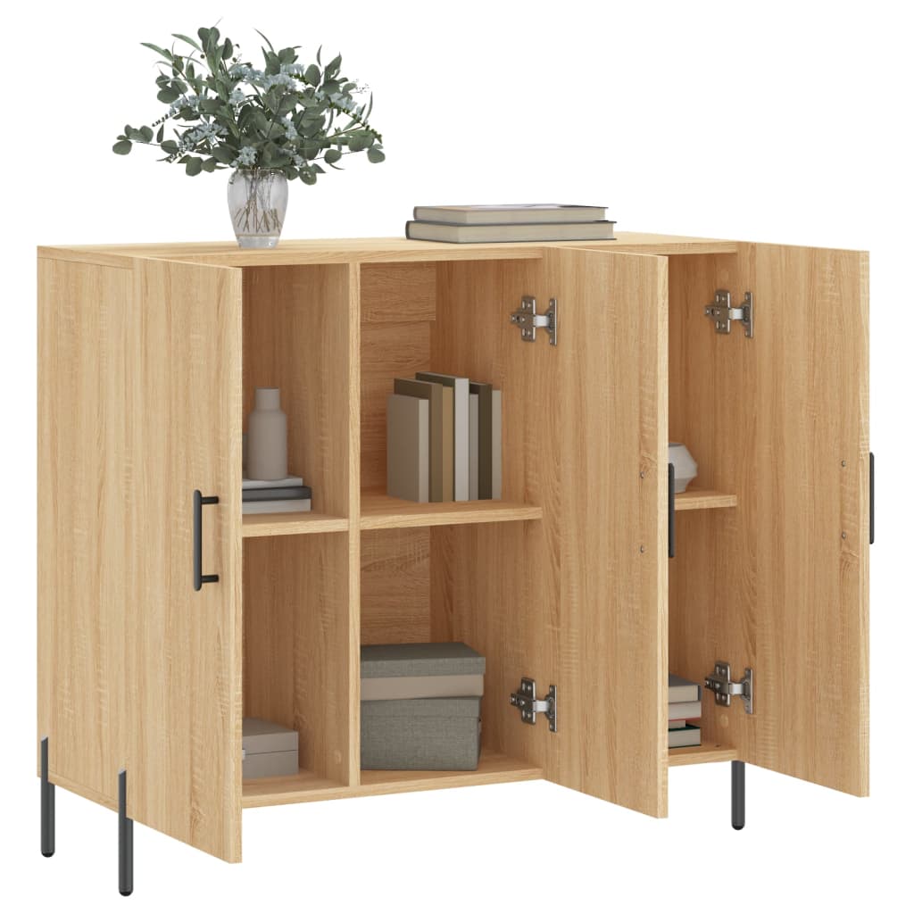 vidaXL Dressoir 90x34x80 cm bewerkt hout wit