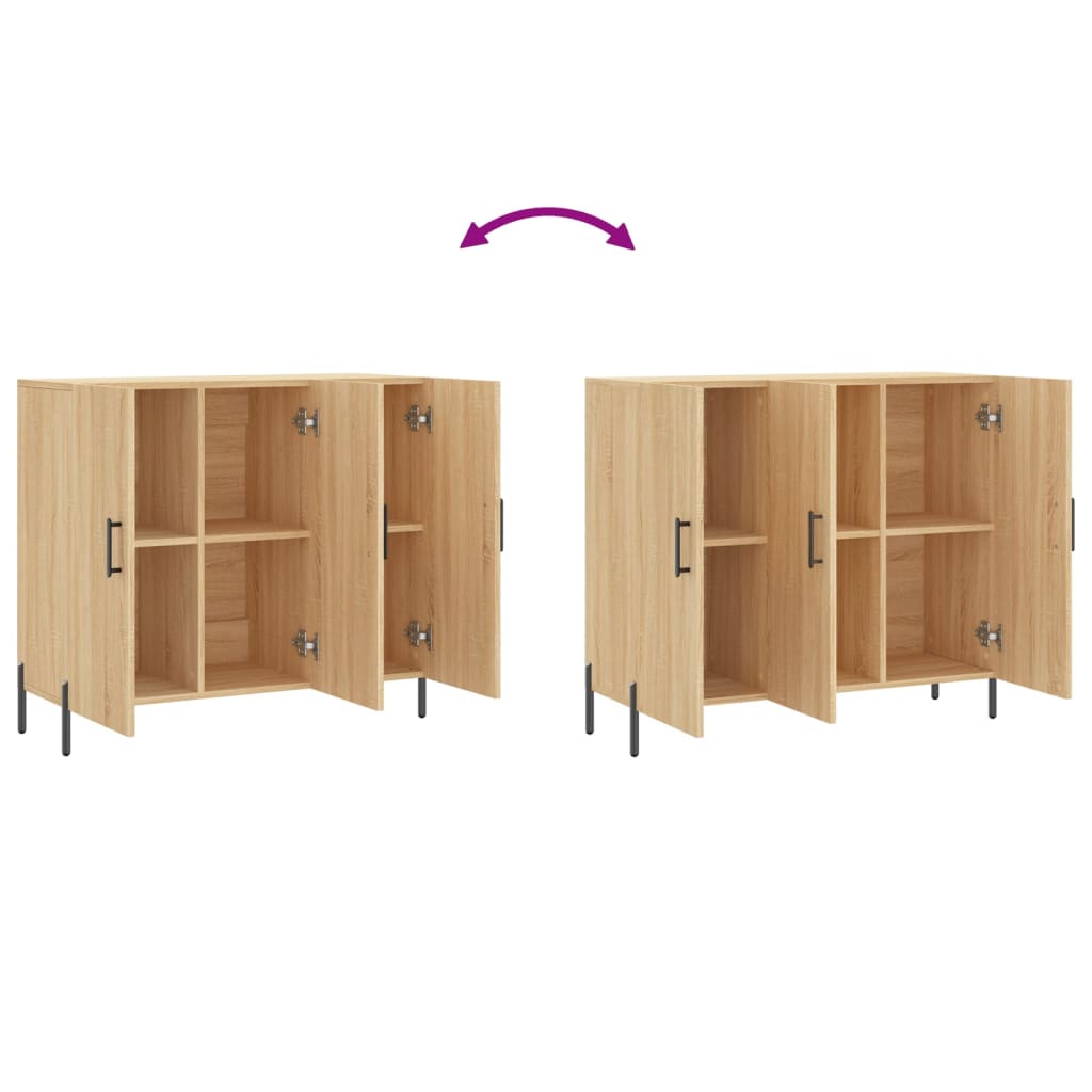 vidaXL Dressoir 90x34x80 cm bewerkt hout wit