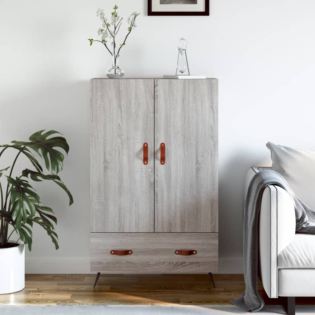 vidaXL Hoge kast 69,5x31x115 cm bewerkt hout wit