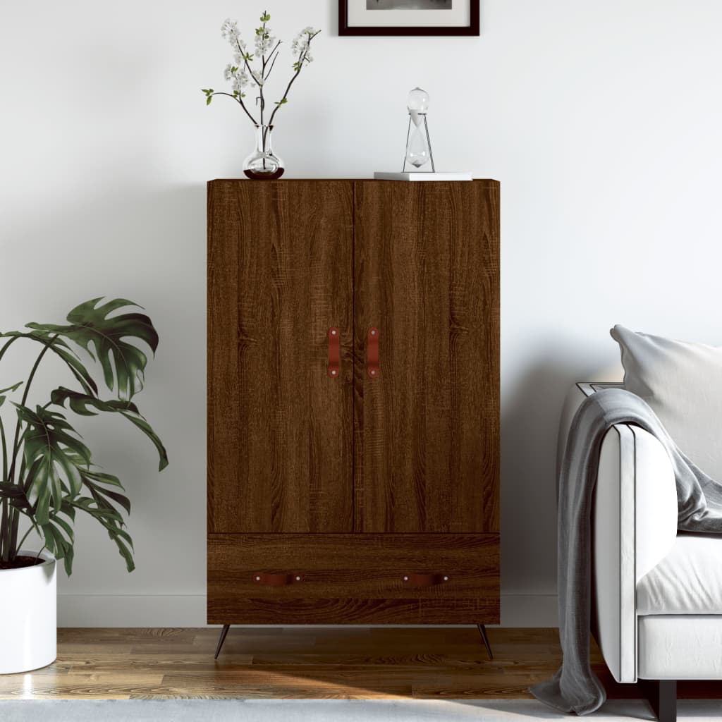 vidaXL Hoge kast 69,5x31x115 cm bewerkt hout wit