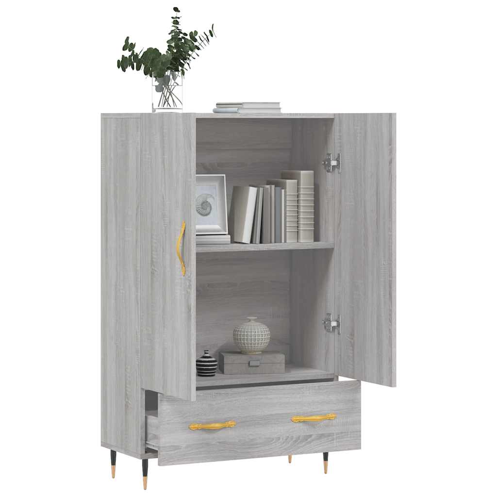 vidaXL Hoge kast 69,5x31x115 cm bewerkt hout betongrijs