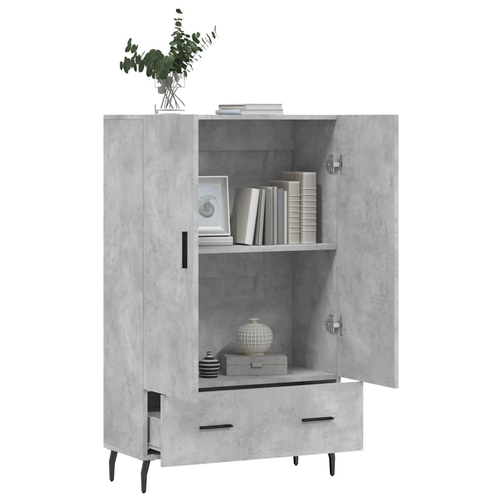 vidaXL Hoge kast 69,5x31x115 cm bewerkt hout betongrijs