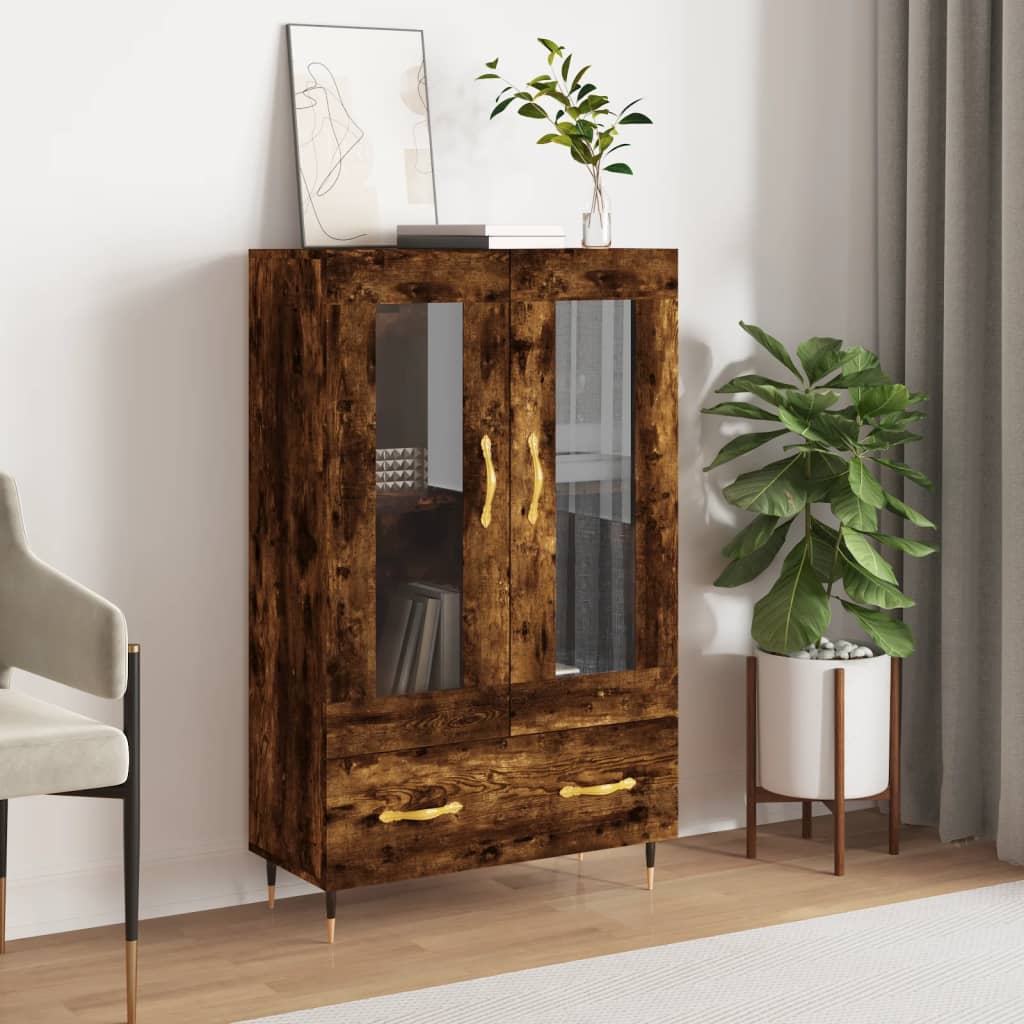 vidaXL Hoge kast 69,5x31x115 cm bewerkt hout wit