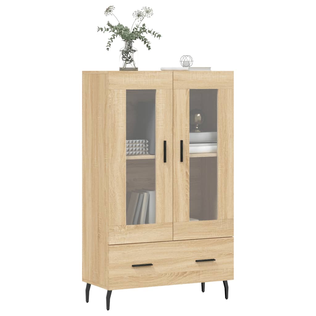 vidaXL Hoge kast 69,5x31x115 cm bewerkt hout wit