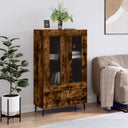 vidaXL Hoge kast 69,5x31x115 cm bewerkt hout wit
