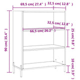 vidaXL Schappenkast 69,5x32,5x90 cm bewerkt hout wit