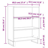 vidaXL Schappenkast 69,5x32,5x90 cm bewerkt hout hoogglans wit