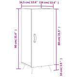 vidaXL Dressoir 34,5x34x90 cm bewerkt hout wit