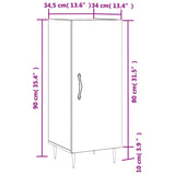 vidaXL Dressoir 34,5x34x90 cm bewerkt hout hoogglans wit