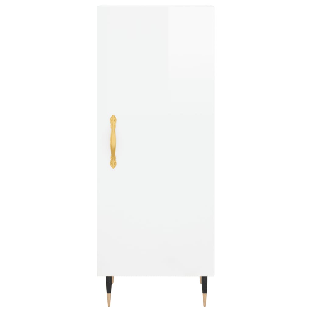 vidaXL Dressoir 34,5x34x90 cm bewerkt hout hoogglans wit