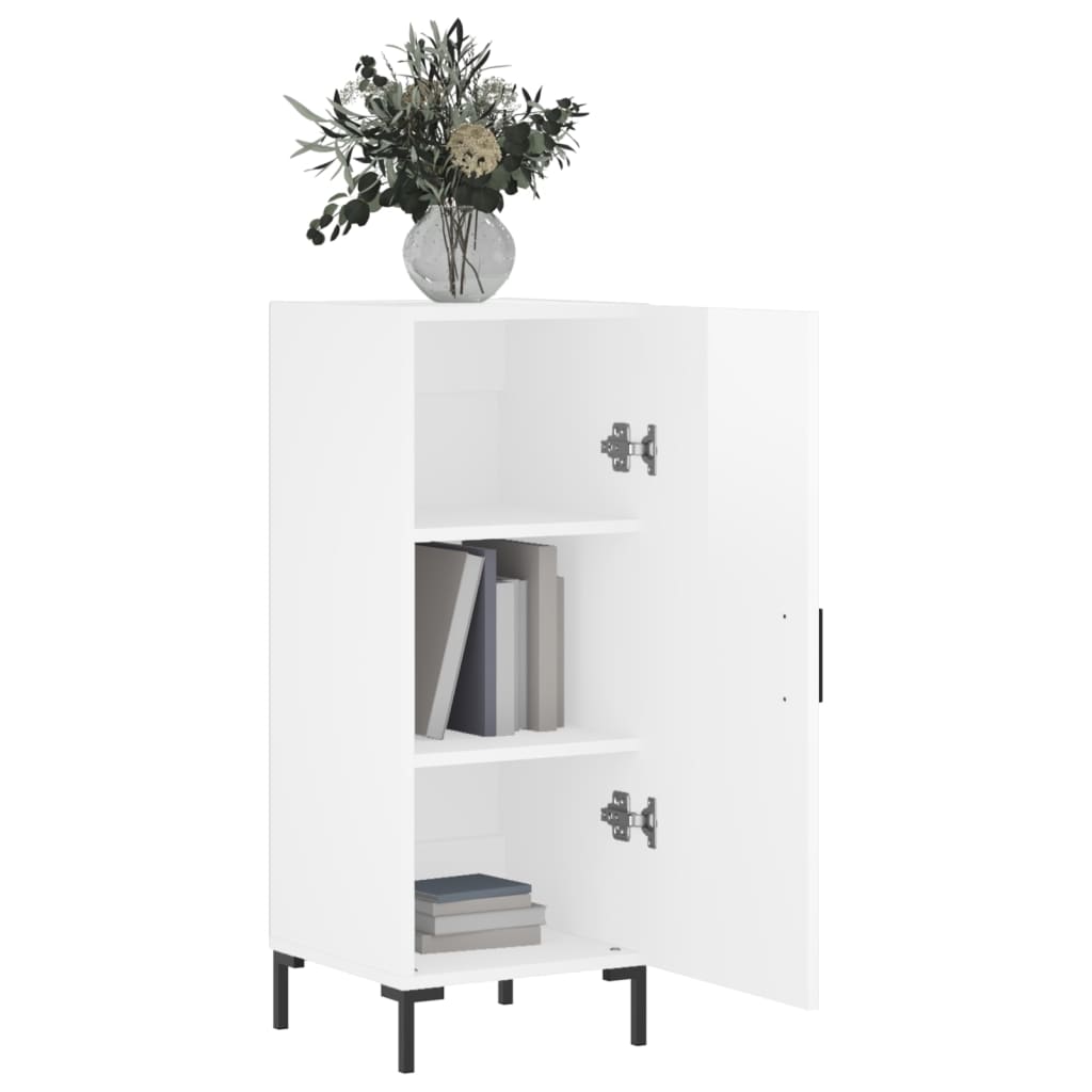 vidaXL Dressoir 34,5x34x90 cm bewerkt hout hoogglans wit
