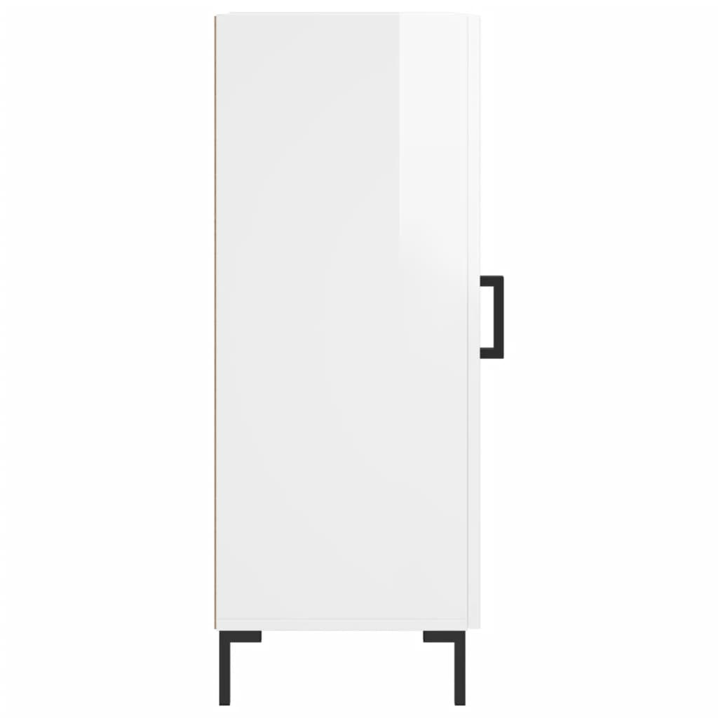vidaXL Dressoir 34,5x34x90 cm bewerkt hout hoogglans wit