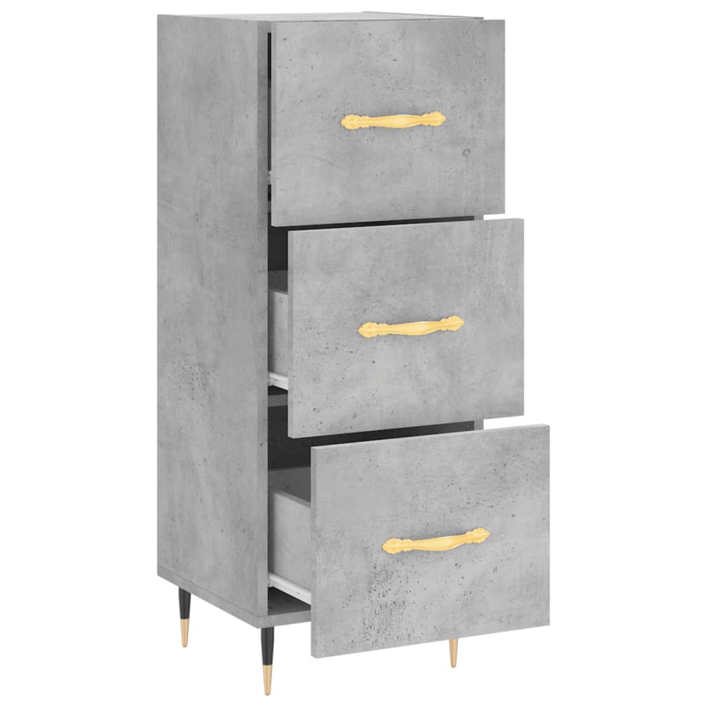 vidaXL Dressoir 34,5x34x90 cm bewerkt hout betongrijs