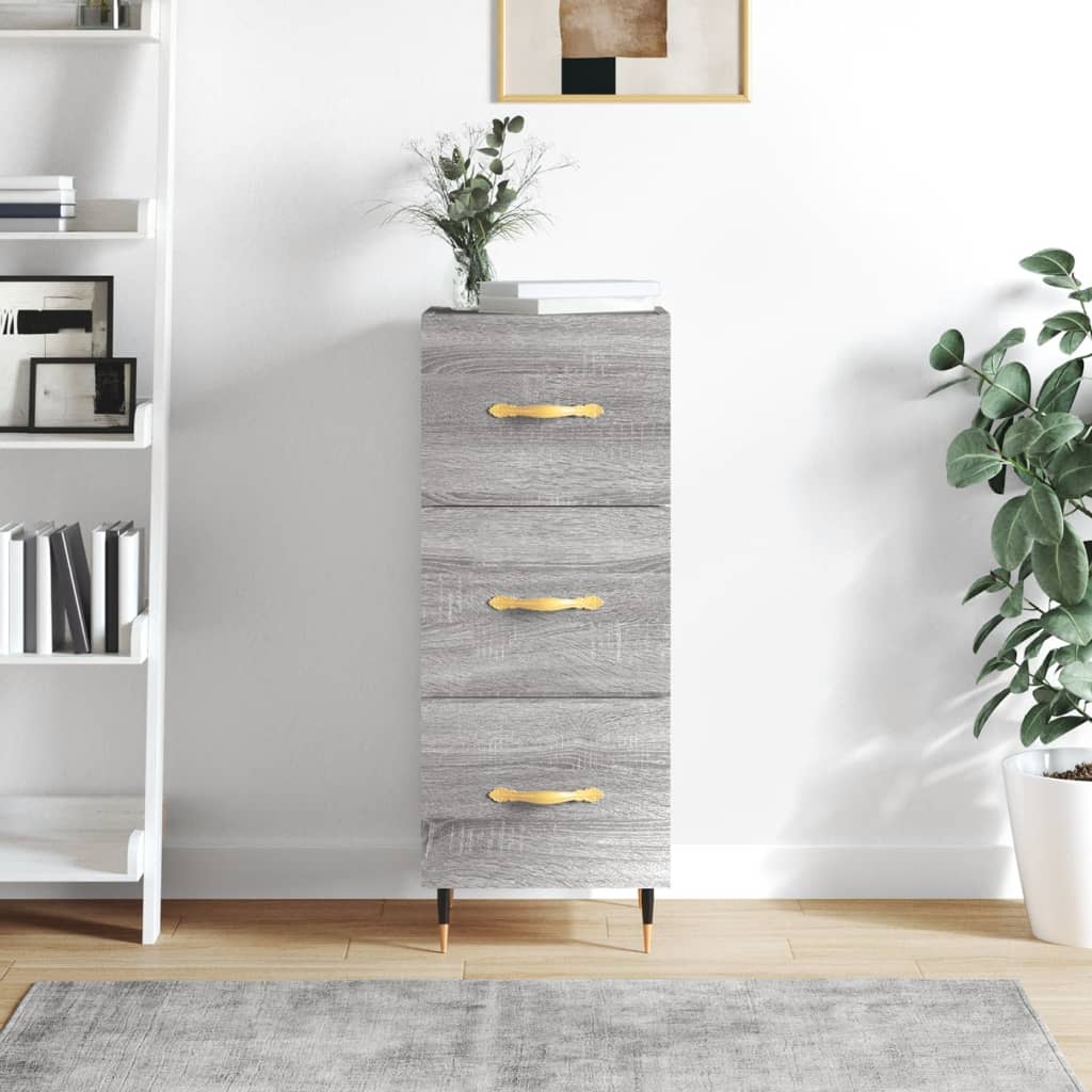 vidaXL Dressoir 34,5x34x90 cm bewerkt hout betongrijs