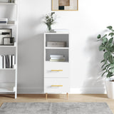 vidaXL Dressoir 34,5x34x90 cm bewerkt hout hoogglans wit