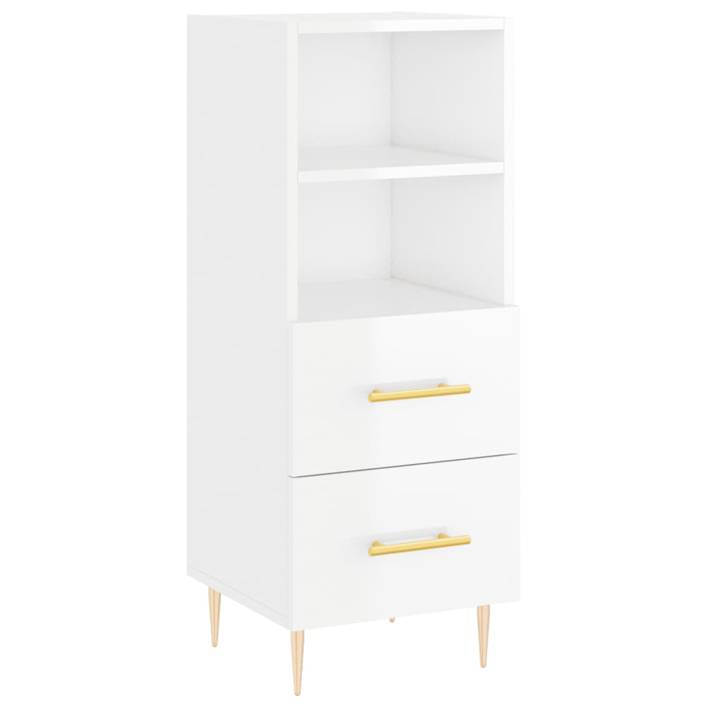 vidaXL Dressoir 34,5x34x90 cm bewerkt hout hoogglans wit