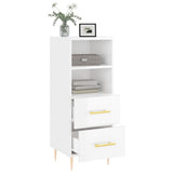 vidaXL Dressoir 34,5x34x90 cm bewerkt hout hoogglans wit