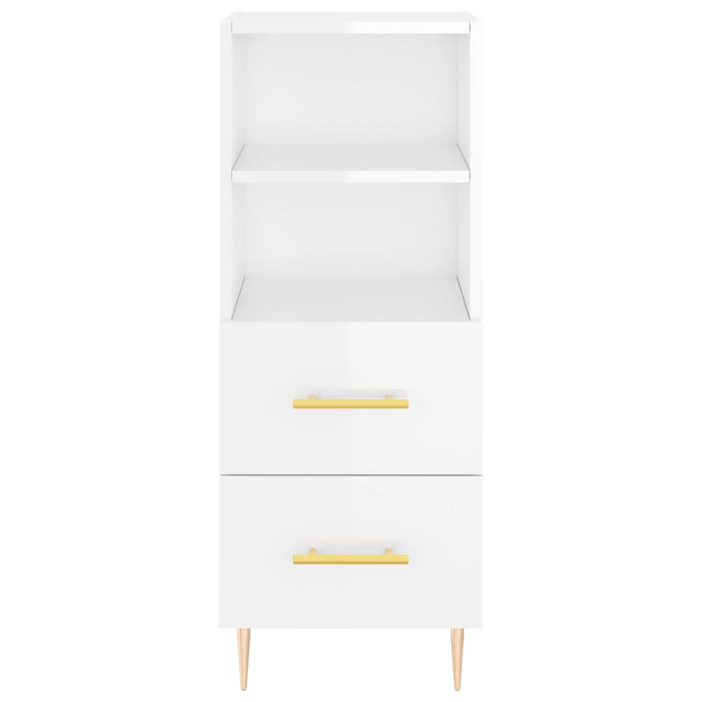 vidaXL Dressoir 34,5x34x90 cm bewerkt hout hoogglans wit