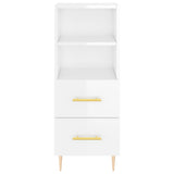 vidaXL Dressoir 34,5x34x90 cm bewerkt hout hoogglans wit