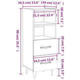 vidaXL Dressoir 34,5x34x90 cm bewerkt hout wit