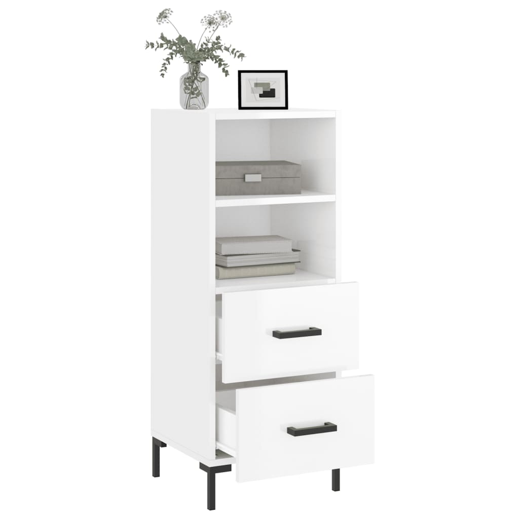 vidaXL Dressoir 34,5x34x90 cm bewerkt hout wit