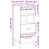 vidaXL Dressoir 34,5x34x90 cm bewerkt hout wit