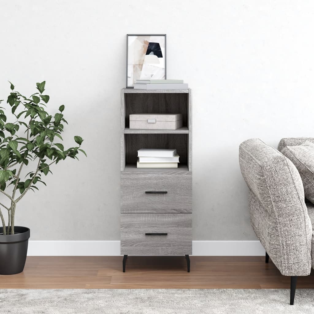 vidaXL Dressoir 34,5x34x90 cm bewerkt hout zwart