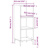 vidaXL Dressoir 34,5x32,5x90 cm bewerkt hout wit
