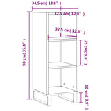 vidaXL Dressoir 34,5x32,5x90 cm bewerkt hout wit