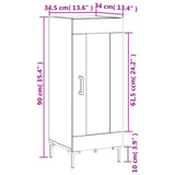 vidaXL Dressoir 34,5x34x90 cm bewerkt hout wit