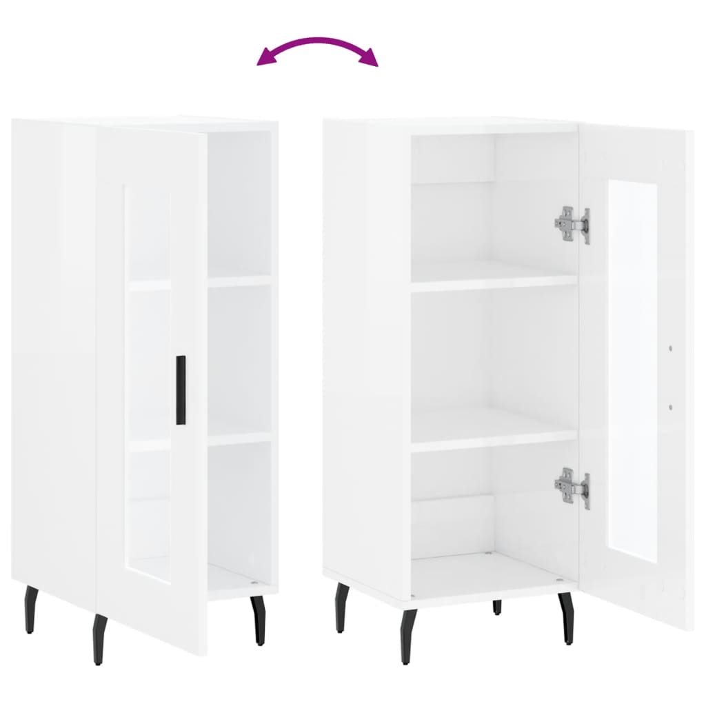 vidaXL Dressoir 34,5x34x90 cm bewerkt hout zwart