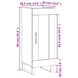 vidaXL Dressoir 34,5x34x90 cm bewerkt hout wit