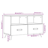 vidaXL Tv-meubel 80x36x50 cm bewerkt hout wit