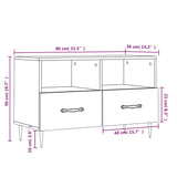 vidaXL Tv-meubel 80x36x50 cm bewerkt hout wit