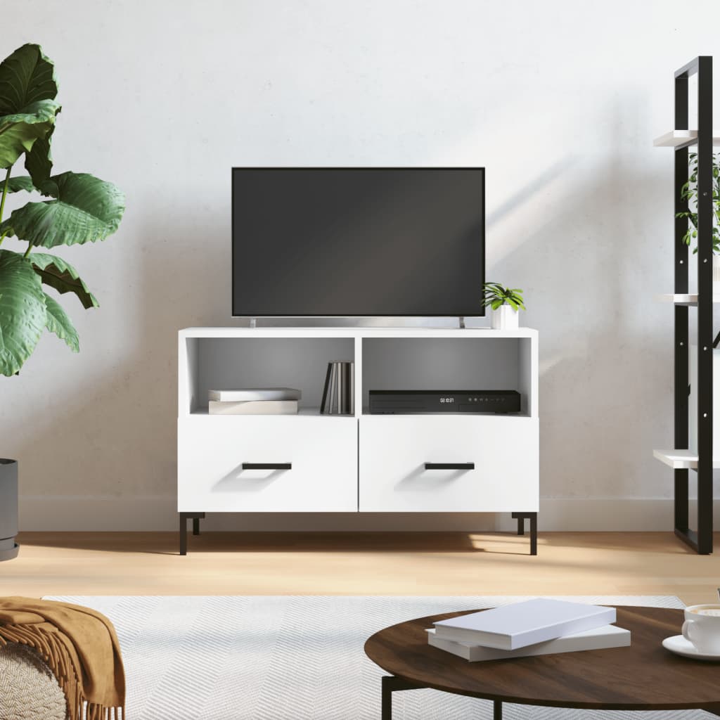 vidaXL Tv-meubel 80x36x50 cm bewerkt hout wit