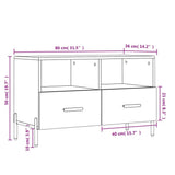 vidaXL Tv-meubel 80x36x50 cm bewerkt hout wit
