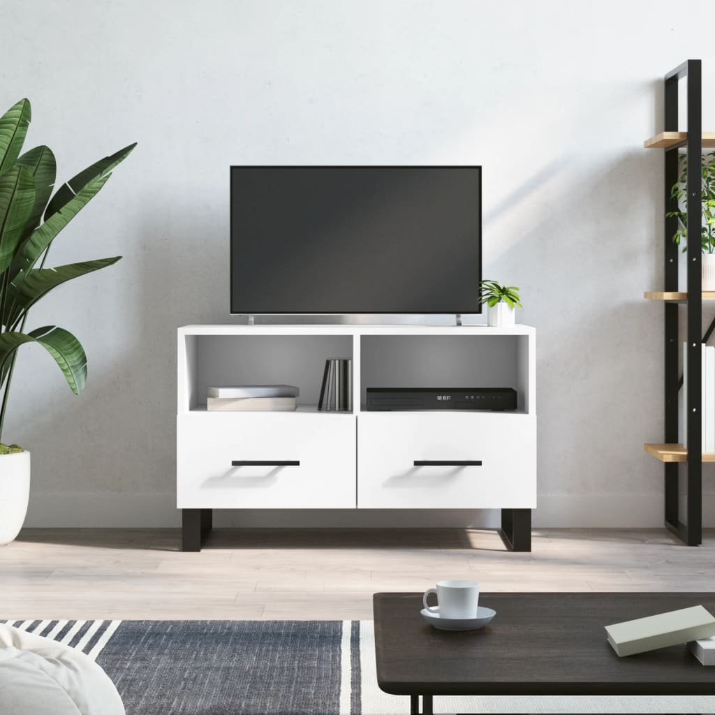 vidaXL Tv-meubel 80x36x50 cm bewerkt hout wit