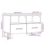 vidaXL Tv-meubel 80x36x50 cm bewerkt hout wit